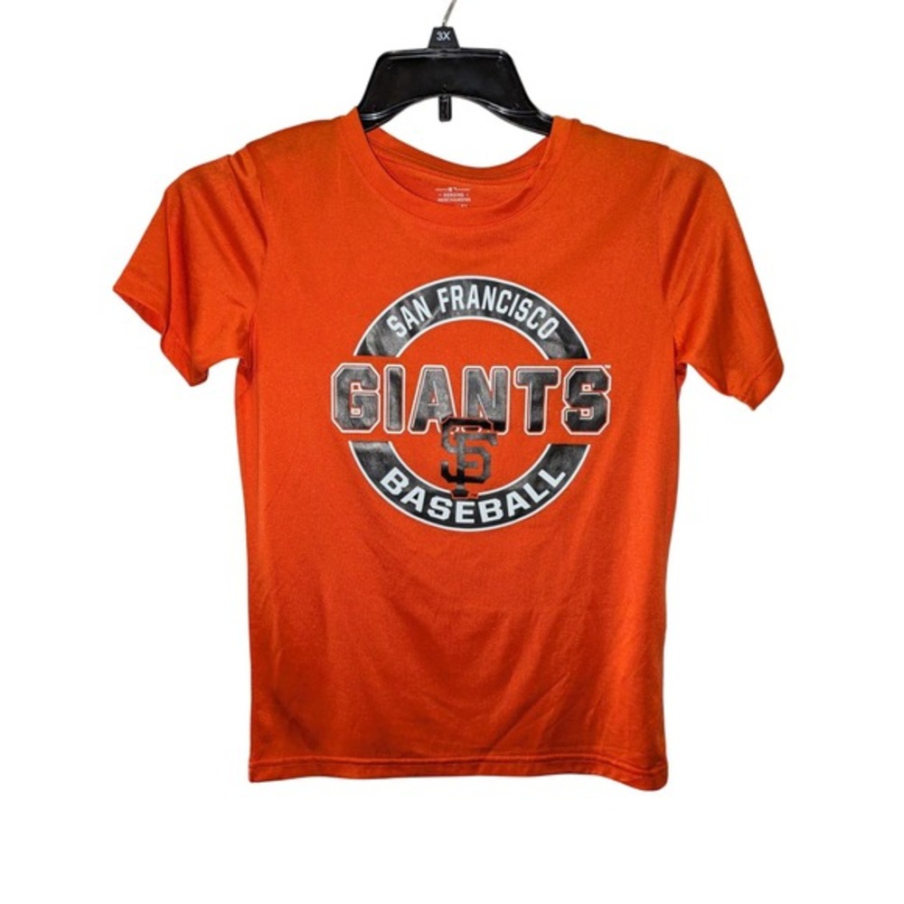 MLB San Fran Giants Youth Large 12/14 Orange Graphic T-Shirt Genuine Merchandise